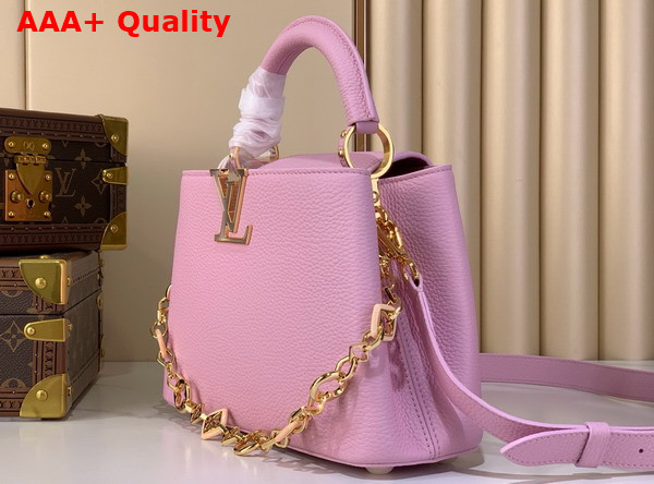 Louis Vuitton Capucines BB Handbag in Marshmallow Pink Taurillon Leather Part of the Harmony Collection Replica