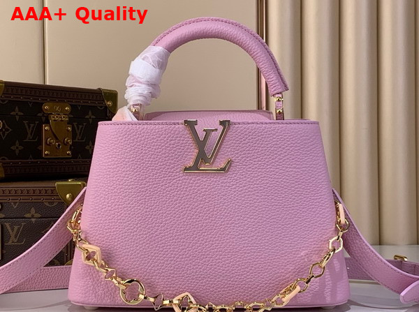 Louis Vuitton Capucines BB Handbag in Marshmallow Pink Taurillon Leather Part of the Harmony Collection Replica