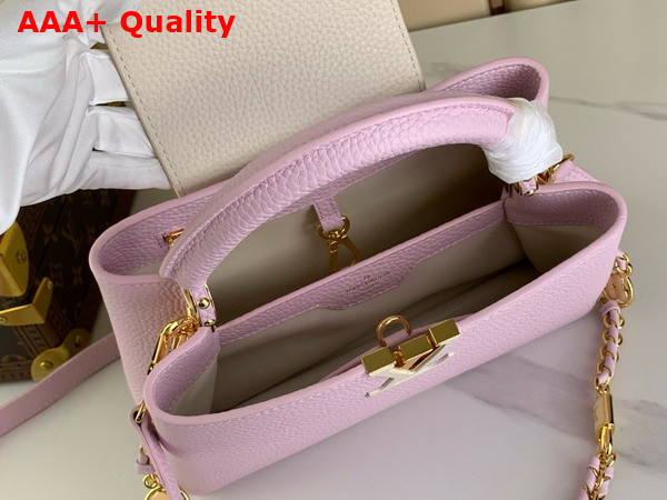 Louis Vuitton Capucines BB Handbag in Marshmallow Taurillon Leather Replica