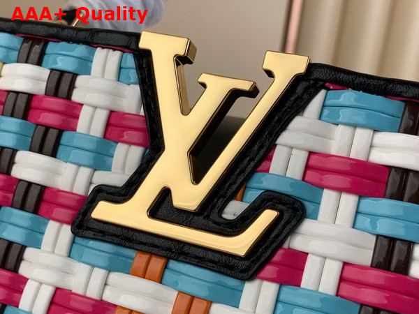 Louis Vuitton Capucines BB Handbag in Multicolor Coated Canvas Woven with Thin Bands M22270 Replica