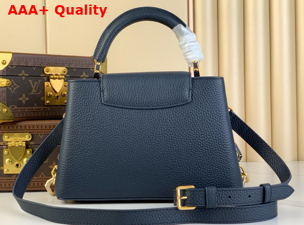 Louis Vuitton Capucines BB Handbag in Navy Blue Taurillon Leather The Links are Decorated with Jewel Like Enamel M25211 Replica