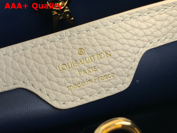 Louis Vuitton Capucines BB Handbag in Navy Blue Taurillon Leather The Links are Decorated with Jewel Like Enamel M25211 Replica