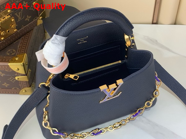 Louis Vuitton Capucines BB Handbag in Navy Taurillon Leather Part of the Harmony Collection Replica