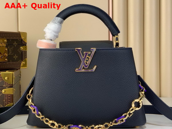 Louis Vuitton Capucines BB Handbag in Navy Taurillon Leather Part of the Harmony Collection Replica