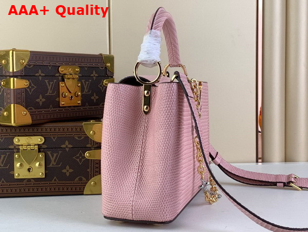 Louis Vuitton Capucines BB Handbag in Pink Lizard Effect Cowhide Leather Replica