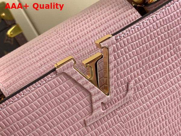 Louis Vuitton Capucines BB Handbag in Pink Lizard Effect Cowhide Leather Replica