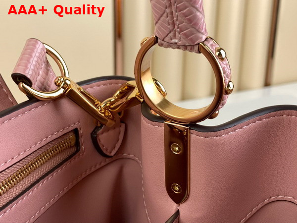Louis Vuitton Capucines BB Handbag in Pink Lizard Effect Cowhide Leather Replica
