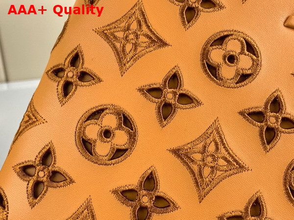 Louis Vuitton Capucines BB Handbag in Saffron Yellow Calfskin Perforated with the Monogram Pattern Replica