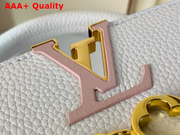 Louis Vuitton Capucines BB Handbag in Silver Sea Taurillon Leather with Triple Chain Adornment M12279 Replica