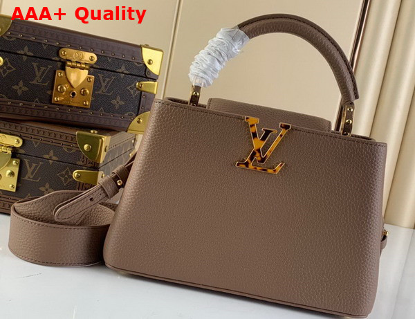 Louis Vuitton Capucines BB Handbag in Smokey Brown Taurillon Leather with Leopard LV Replica