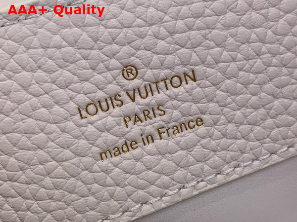 Louis Vuitton Capucines BB Handbag in Snow White Taurillon Leather and Python Leather Trim Replica