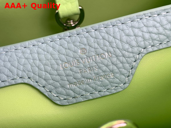 Louis Vuitton Capucines BB Handbag in Spring Green Taurillon Leather The Links are Decorated with Jewel Like Enamel Replica