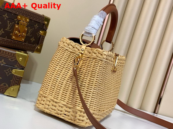 Louis Vuitton Capucines BB Handbag in Tan Cowhide and Rattan M11617 Replica
