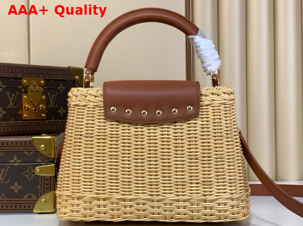 Louis Vuitton Capucines BB Handbag in Tan Cowhide and Rattan M11617 Replica