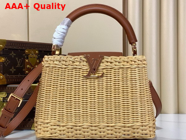 Louis Vuitton Capucines BB Handbag in Tan Cowhide and Rattan M11617 Replica