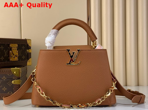 Louis Vuitton Capucines BB Handbag in Tan Taurillon Leather Replica