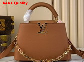 Louis Vuitton Capucines BB Handbag in Tan Taurillon Leather Replica
