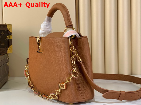 Louis Vuitton Capucines BB Handbag in Tan Taurillon Leather Replica