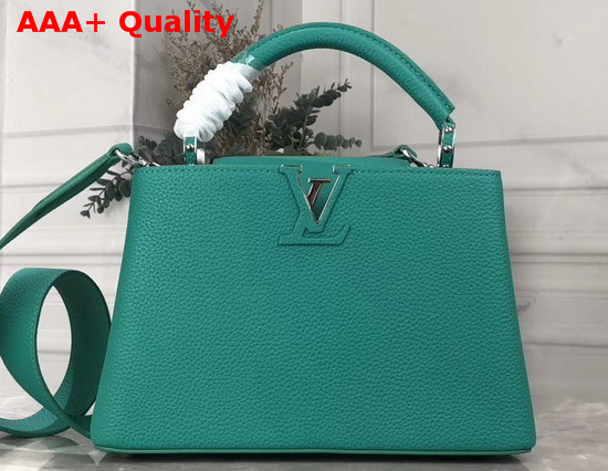 Louis Vuitton Capucines BB Handbag in Turquoise Taurillon Leather Replica