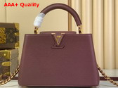 Louis Vuitton Capucines BB Handbag in Wine Red Taurillon Leather Replica