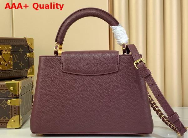 Louis Vuitton Capucines BB Handbag in Wine Red Taurillon Leather Replica