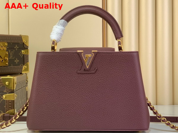 Louis Vuitton Capucines BB Handbag in Wine Red Taurillon Leather Replica