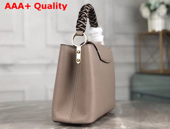 Louis Vuitton Capucines BB Handbag with Braided Handle Galet Grey Taurillon Leather Replica