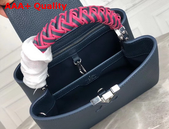 Louis Vuitton Capucines BB Handbag with Braided Handle Navy Blue Taurillon Leather Replica
