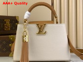 Louis Vuitton Capucines BB Handbag with a Removable Tassel Charm Cream Arizona Beige Taurillon Leather M25466 Replica