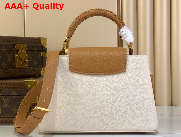 Louis Vuitton Capucines BB Handbag with a Removable Tassel Charm Cream Arizona Beige Taurillon Leather M25466 Replica