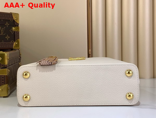 Louis Vuitton Capucines BB Handbag with a Removable Tassel Charm Cream Arizona Beige Taurillon Leather M25466 Replica