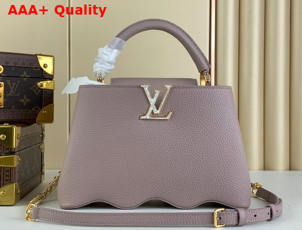 Louis Vuitton Capucines BB Handbag with a Wavy Base in Light Pink Taurillon Leather Replica