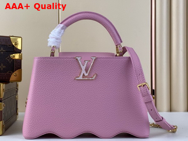 Louis Vuitton Capucines BB Handbag with a Wavy Base in Pink Taurillon Leather Replica