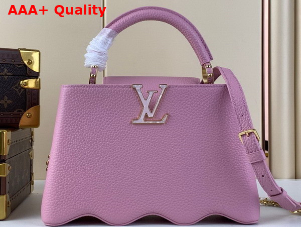 Louis Vuitton Capucines BB Handbag with a Wavy Base in Pink Taurillon Leather Replica