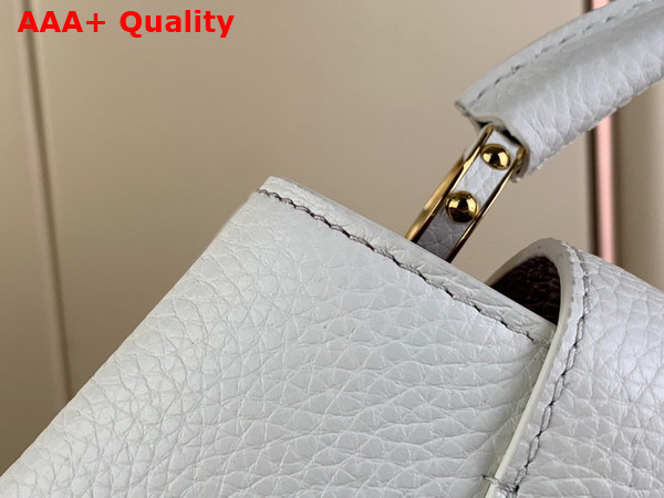 Louis Vuitton Capucines BB Handbag with a Wavy Base in Snow White Taurillon Leather Replica