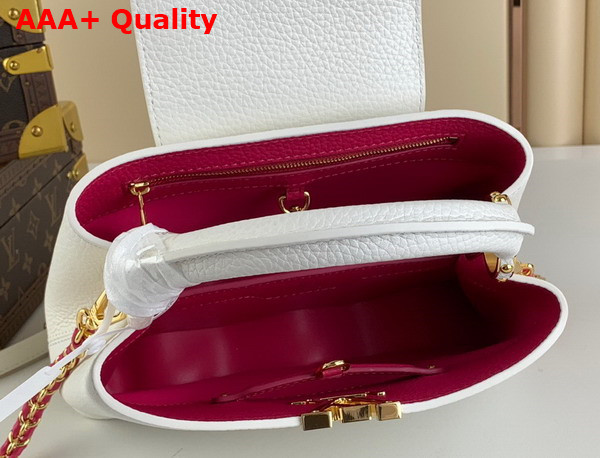 Louis Vuitton Capucines BB Handbag with a Wavy Base in Snow White Taurillon Leather Replica