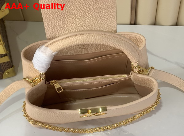 Louis Vuitton Capucines BB Hazelnut Taurillon Leather with Decorative Chain Replica