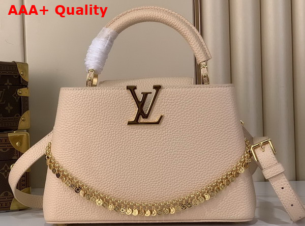Louis Vuitton Capucines BB Hazelnut Taurillon Leather with Decorative Chain Replica