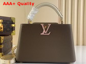 Louis Vuitton Capucines BB Smokey Brown Green Creme Pink Taurillon Leather Replica