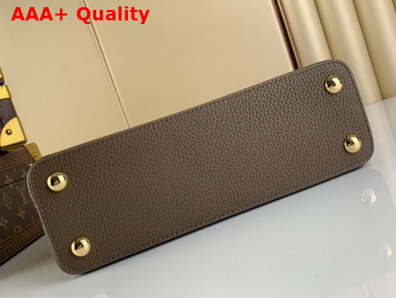Louis Vuitton Capucines BB Smokey Brown Green Creme Pink Taurillon Leather Replica
