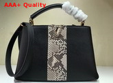 Louis Vuitton Capucines BB Taurillon Skin and Python Leather Black and Beige Replica