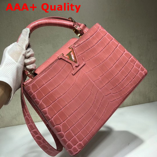 Louis Vuitton Capucines BB Vieux Rose Alligator Skin N92679 Replica