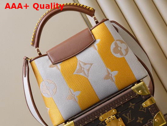 Louis Vuitton Capucines BB Yellow Smooth Calfskin and Embroidered Canvas M57651 Replica
