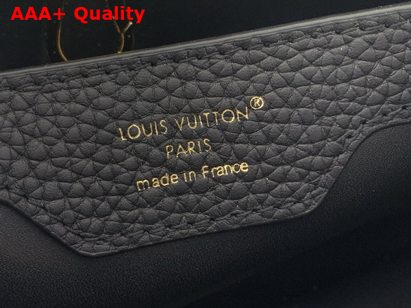 Louis Vuitton Capucines BB in Black Taurillon Leather Elevated with a Crown of Mother of Pearl Effect Monogram Flowers M25404 Replica