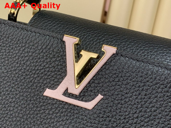 Louis Vuitton Capucines BB in Black Taurillon Leather with Hand Braided Chain Replica