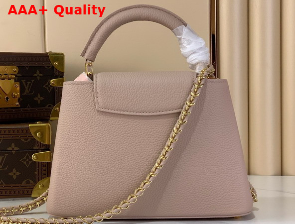 Louis Vuitton Capucines BB in Galet Grey Taurillon Leather Elevated with a Crown of Mother of Pearl Effect Monogram Flowers Replica