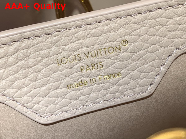 Louis Vuitton Capucines BB in Galet Grey Taurillon Leather Elevated with a Crown of Mother of Pearl Effect Monogram Flowers Replica
