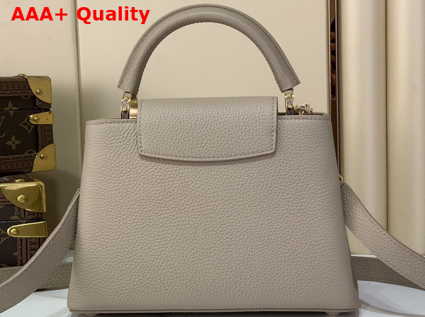 Louis Vuitton Capucines BB in Galet Grey Taurillon Leather with Hand Braided Chain Replica