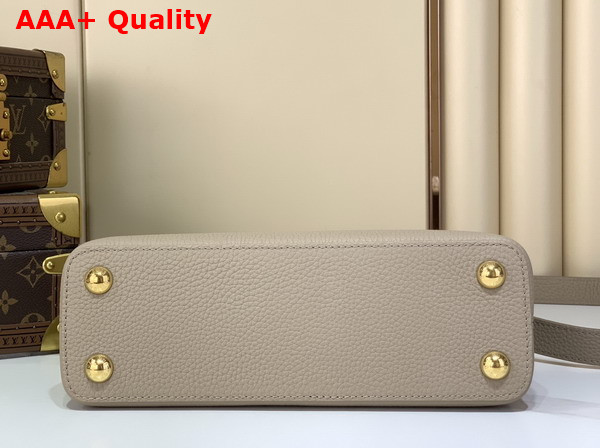Louis Vuitton Capucines BB in Galet Grey Taurillon Leather with Hand Braided Chain Replica