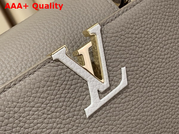 Louis Vuitton Capucines BB in Galet Grey Taurillon Leather with Hand Braided Chain Replica